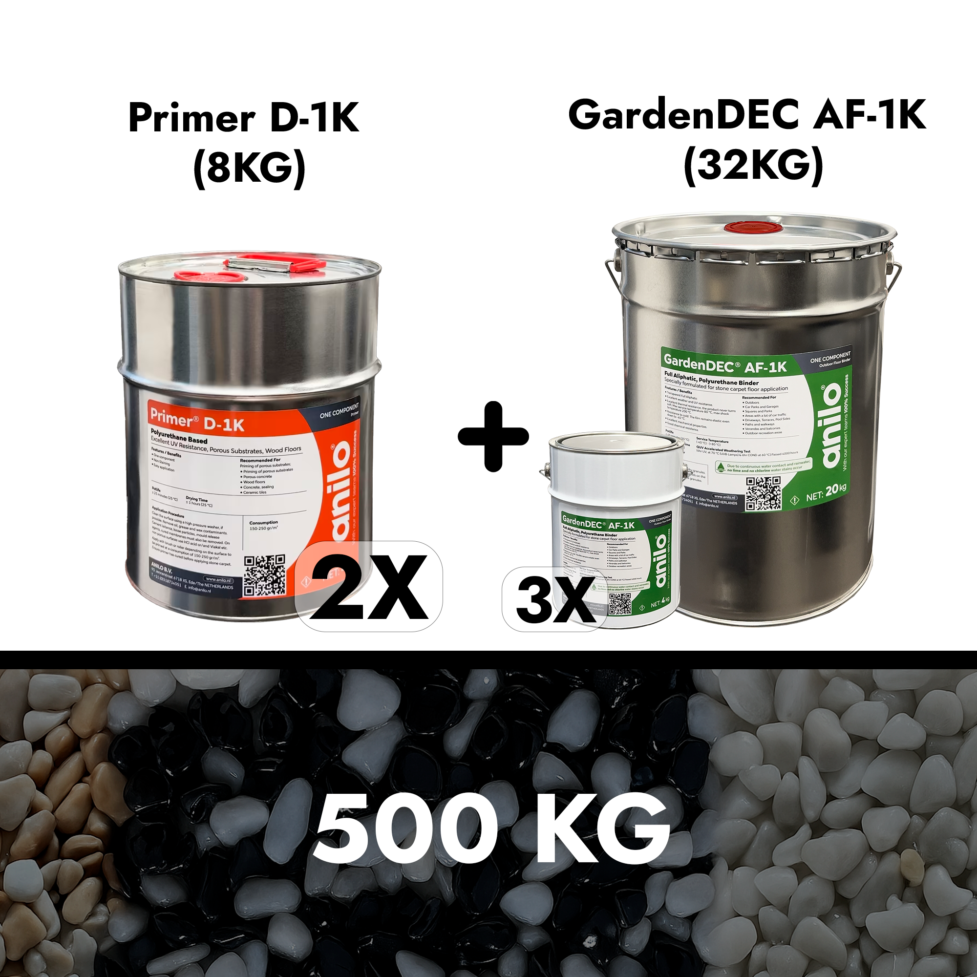 Набор мраморной крошки (40 м², слой 8 мм)