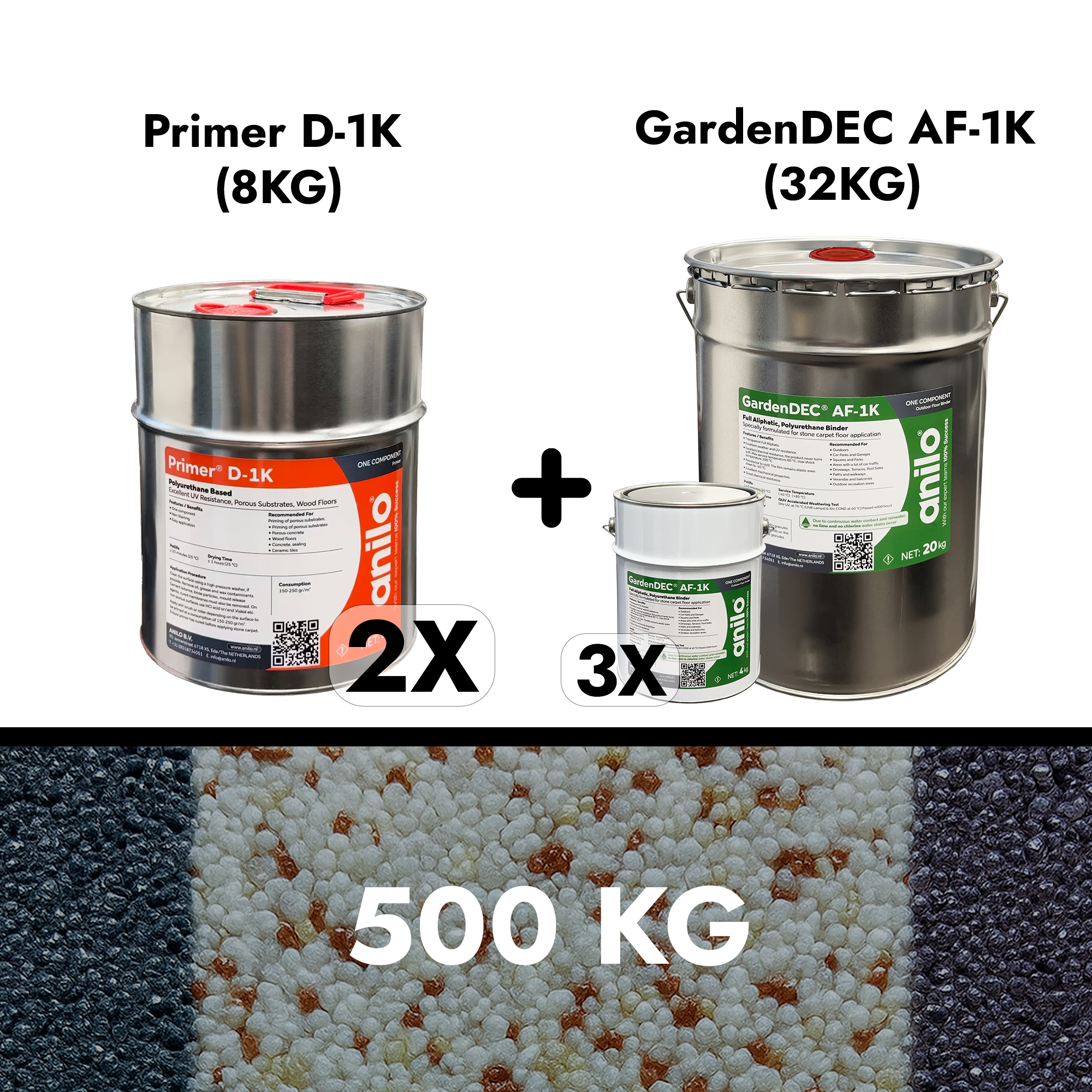 Marmormördi graanuli komplekt (40 m², 8 mm)